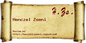 Henczel Zseni névjegykártya